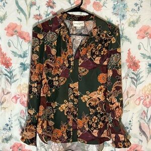 Vintage Charlotte Brody Long Sleeve Blouse with Notched Collar